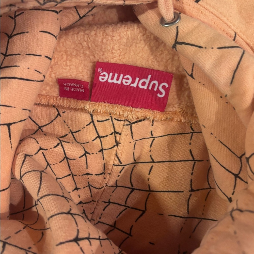 Supreme Peach Spider Web Hoodie - Picture 2 of 3